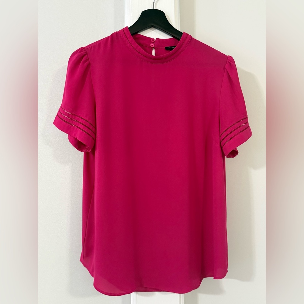 Women’s Deep Pink Short Sleeve Blouse